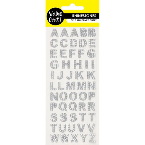 Glitter Alphabet Self Adhesive Rhinestones (available in 3 colours)